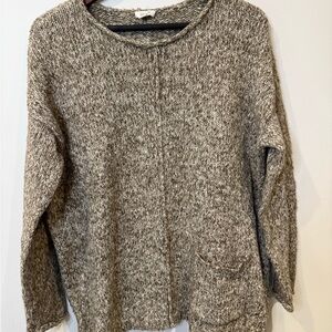 Pure Jill Elegant Women's Knit Sweater - Brown Size M